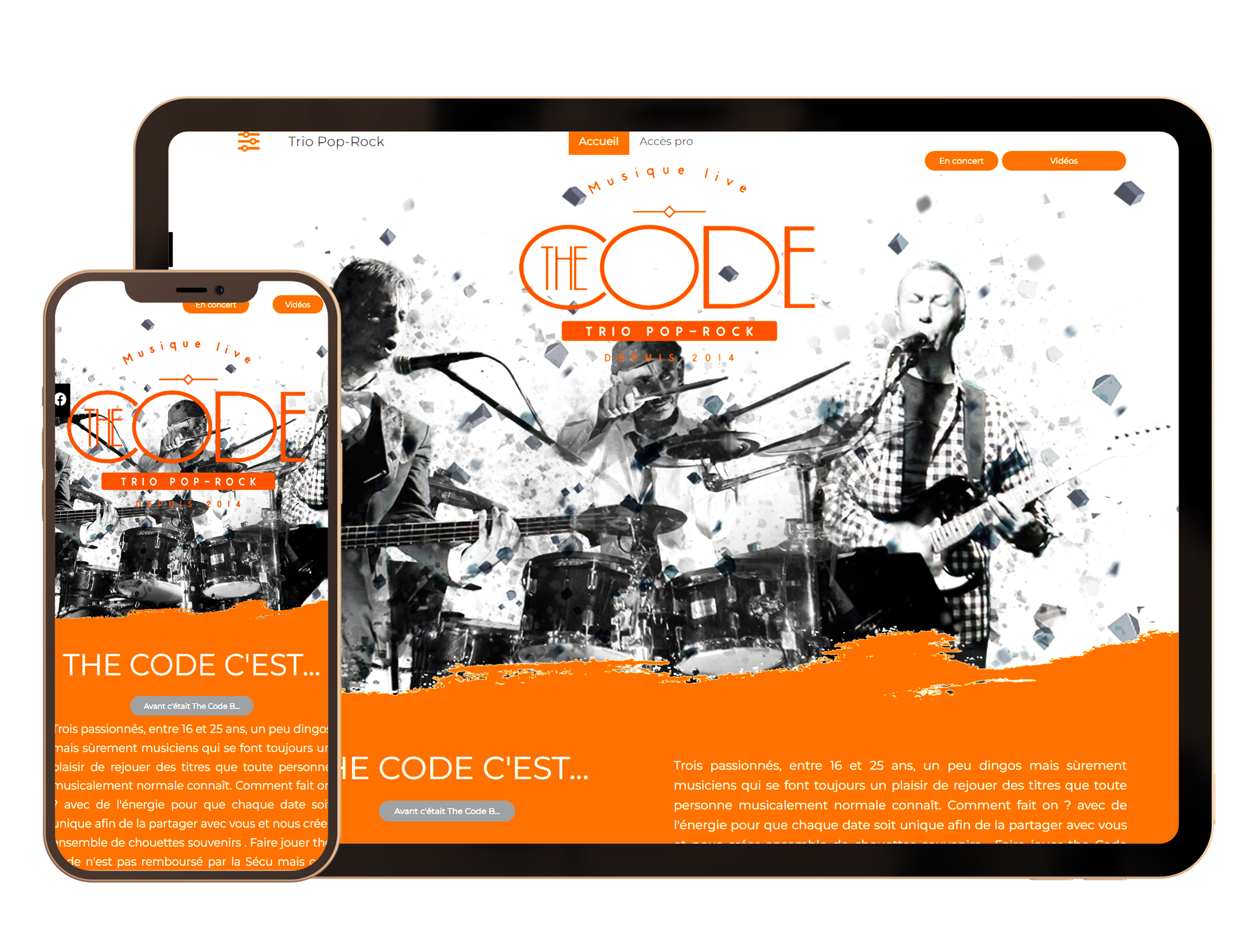 Site du groupe the code réalisé parLa petite fabrique du Lot 46100 Figeac