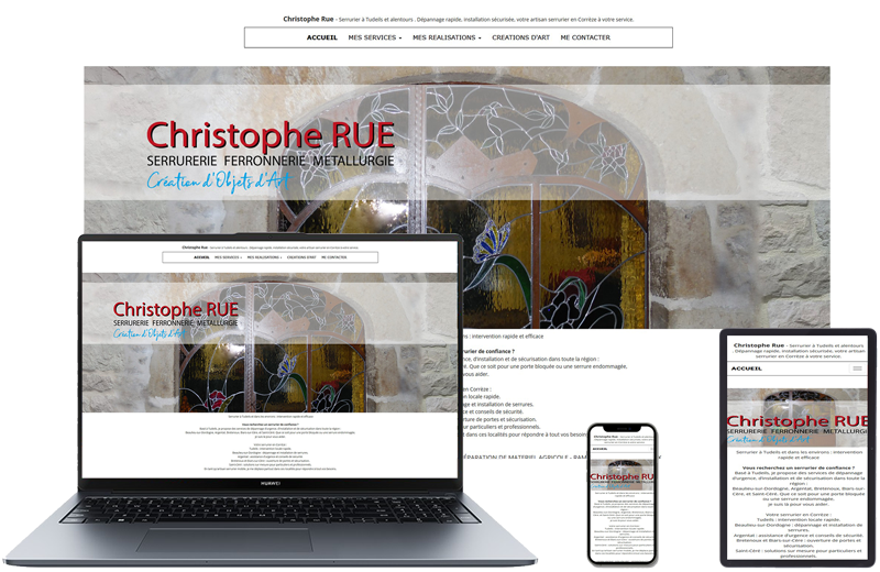 Site de l'Artisan Christophe Rue serrurier réalisé parLa petite fabriq