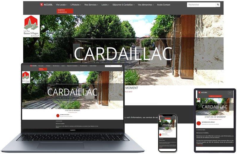 Site de la ville de Cardaillact réalisé parLa petite fabri